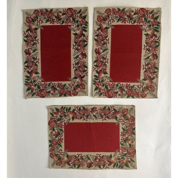 Set of 6 Vintage Fabric Fall Placemats Pumpkin Harvest Thanksgiving 18 x 13.5 In - Picture 4 of 10